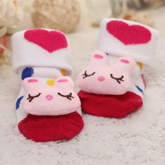 Baby socks rubber anti slip floor cartoon kids Toddlers autumn spring Fashion Animal newborn Cute 0-6-12month