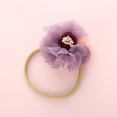 BalleenShiny Fashion Florals Headband Newborn Baby Elastic Princess Hairbands Child Kids Pearl Fresh Style Cute Headwear Gifts