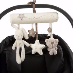 Rabbit baby hanging bed safety seat plush toy Hand Bell Multifunctional Plush Toy Stroller Mobile Gifts