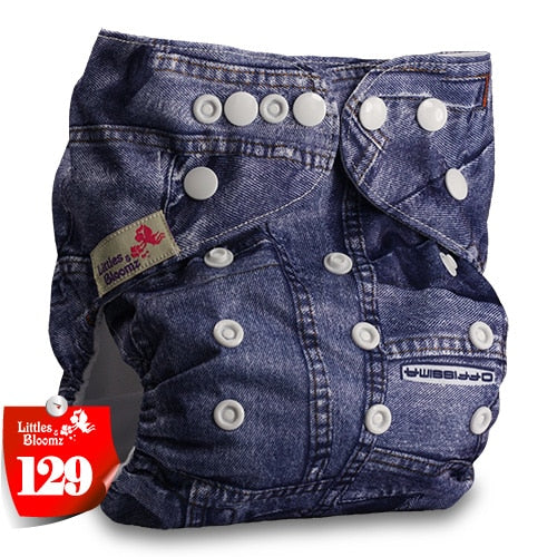 Littles&Bloomz Baby Washable Reusable Real Cloth Pocket Nappy Diaper Cover Wrap suits Birth to Potty One Size Nappy  Inserts