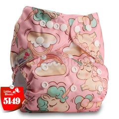 Littles&Bloomz Baby Washable Reusable Real Cloth Pocket Nappy Diaper Cover Wrap suits Birth to Potty One Size Nappy  Inserts
