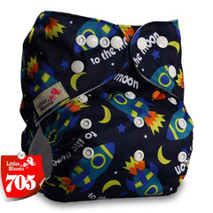 Littles&Bloomz Baby Washable Reusable Real Cloth Pocket Nappy Diaper Cover Wrap suits Birth to Potty One Size Nappy  Inserts