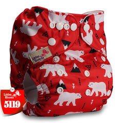 Littles&Bloomz Baby Washable Reusable Real Cloth Pocket Nappy Diaper Cover Wrap suits Birth to Potty One Size Nappy  Inserts