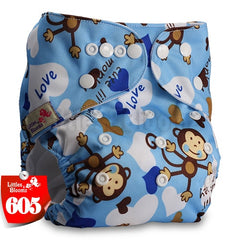 Littles&Bloomz Baby Washable Reusable Real Cloth Pocket Nappy Diaper Cover Wrap suits Birth to Potty One Size Nappy  Inserts