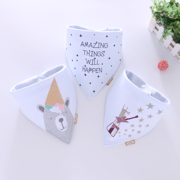 Cotton Bandana Bibs Baby Babador Feeding Smock Infant Burp Cloths Cartoon Saliva Towel Baby Eating Accessory Soft Baby Stuff