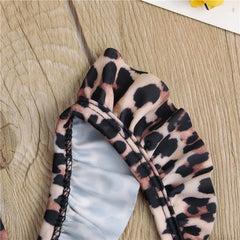 1-5 Years Girls Clothes Sets Summer Kids Baby Girl Leopard Bow Swimsuits Set Swimwear For Girls Bathing Suit Bikini 2019 Tankini