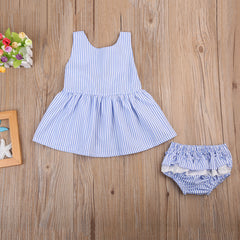 0-4 Years 2019 New Baby Girl Dress Set Solid Lace Princess Dress For Girls Solid Pink Blue Shorts Pants Girls Clothing Set Child